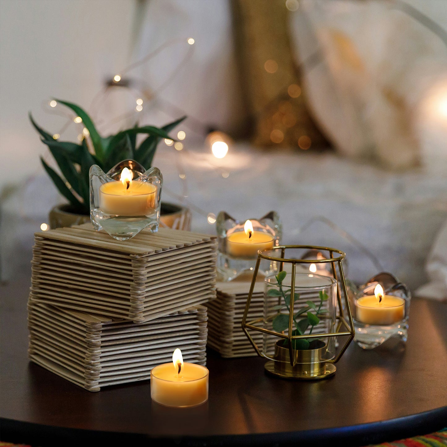 DILILILI 36 Packs Beeswax Tealight Candles, 100% Pure Beeswax Candles | 3.5-4 Hour Extended Burn Time | Natural Beeswax Tea Lights in Clear Cup, Perfect for Home Deco,Air Purification,Fragrance