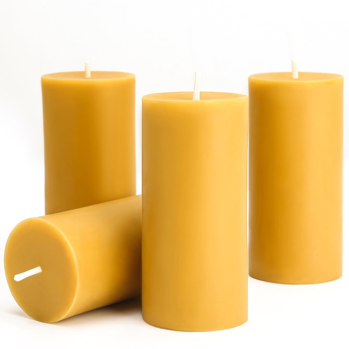 GGBONED Natural Beeswax Pillar Candles 1 Packs, 140 Hours Burn Time, 100% Pure Beeswax Candles for Emergency Prayer Home Deco, Bees Wax Candles for Relax, Smokeless & Dripless [2x4 inch]