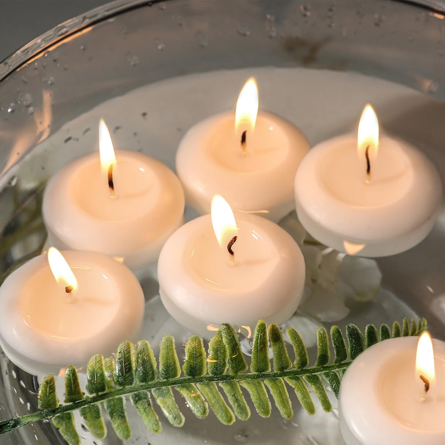 DILILILI 20 Pack Unscented Floating Candles 2 inch, White Floating Candles for Centerpieces with 5+ Hours Long Burn Time, Dripless Wax Discs Smokeless Floating Candles for Holiday, Weddings,Home