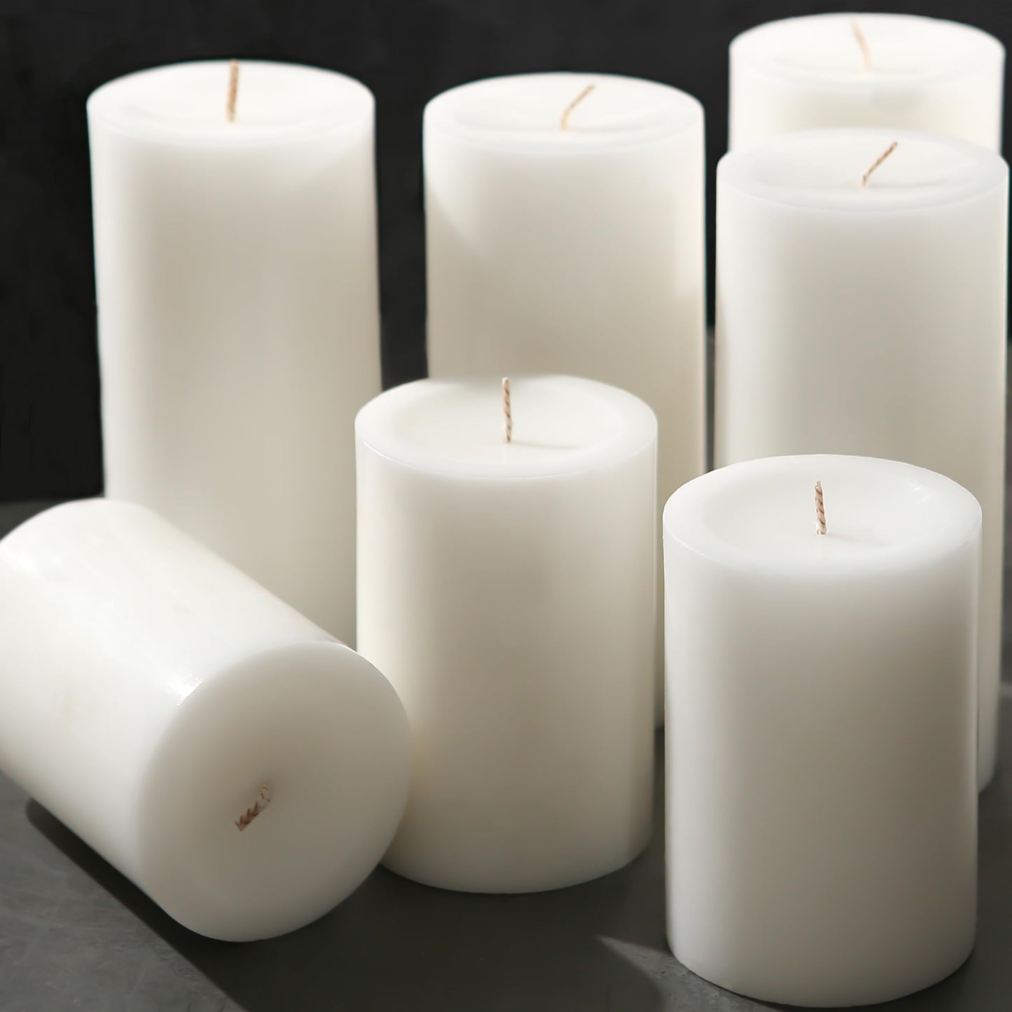 TBDBT 2.8x4 White Pillar Candles, 6 Pack, Unscented Pillar Candles Bulk, Dripless and Long Clean Burning Pillars Candles, Smokeless Dinner Table Candles Pillar for Wedding, Spa, Aromatherapy, Party