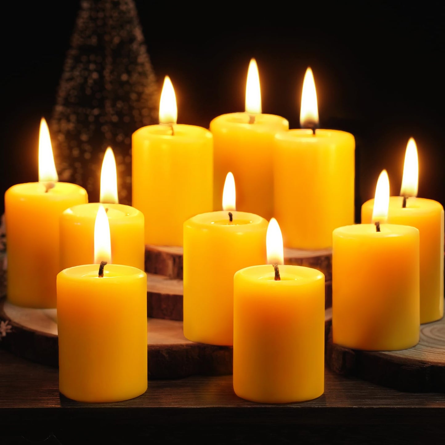 TBDBT 24 Pack Beeswax Votive Candles,11-12 Hour Long Burn Time Votive Candles,100% Pure Natural Beeswax Candle Small Beeswax Candles for Prayers Relax