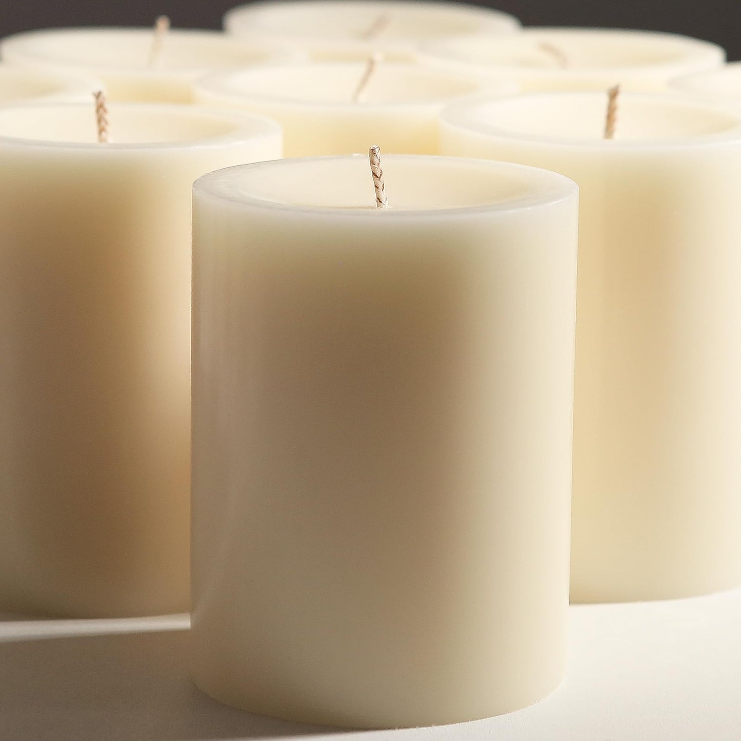 TMBDDD Pillar Candles - 2.8x3 inch | 30 Hours Burning, 4 Count - Ivory Unscented Pillar Candles - Dripless Candle Pillar Perfect for Wedding, Parties, Spas, Home Gatherings and Dinner