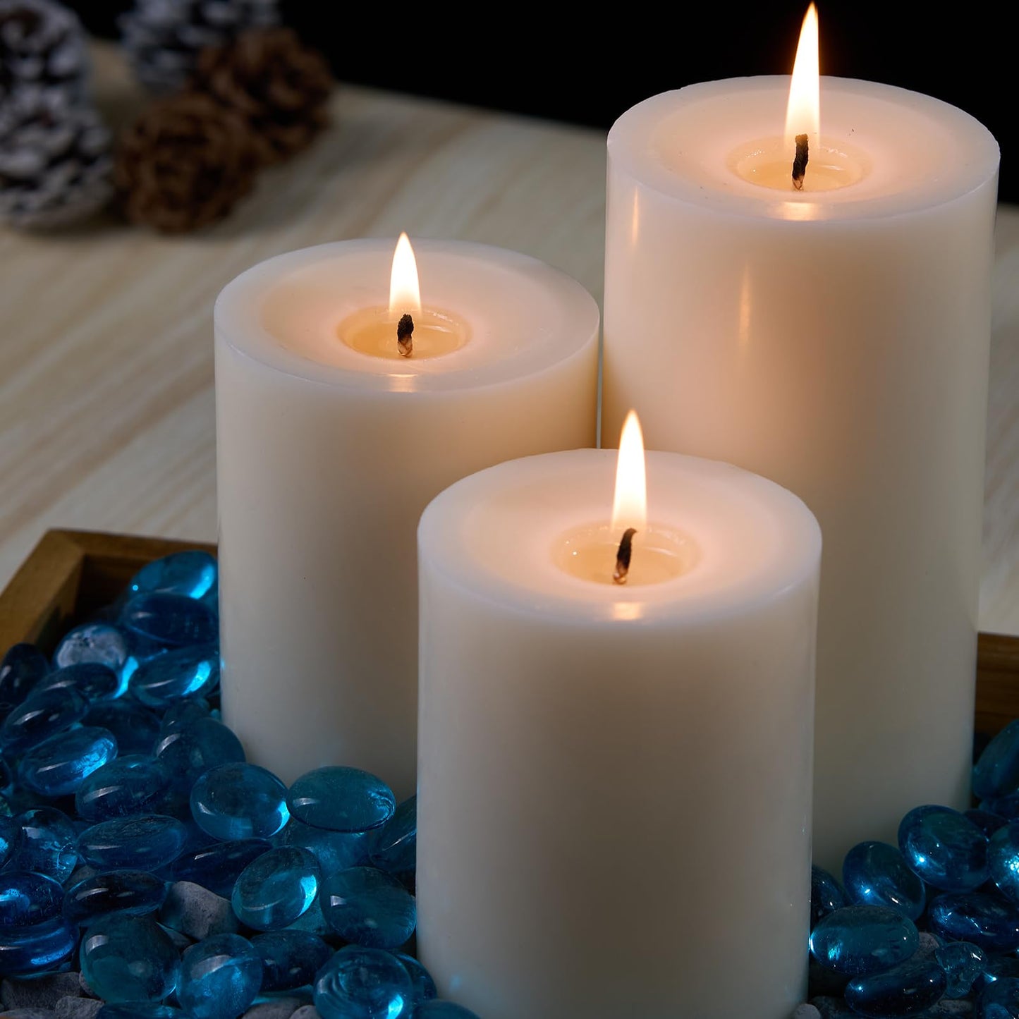 TBDBT 2.8x4 White Pillar Candles, 6 Pack, Unscented Pillar Candles Bulk, Dripless and Long Clean Burning Pillars Candles, Smokeless Dinner Table Candles Pillar for Wedding, Spa, Aromatherapy, Party