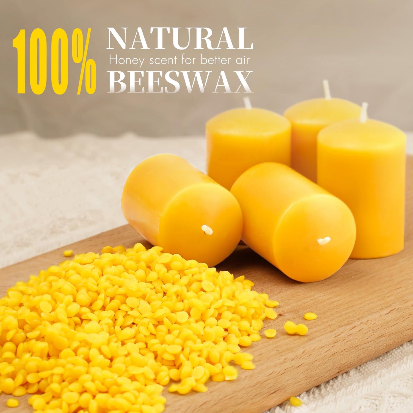 TBDBT 24 Pack Beeswax Votive Candles,11-12 Hour Long Burn Time Votive Candles,100% Pure Natural Beeswax Candle Small Beeswax Candles for Prayers Relax