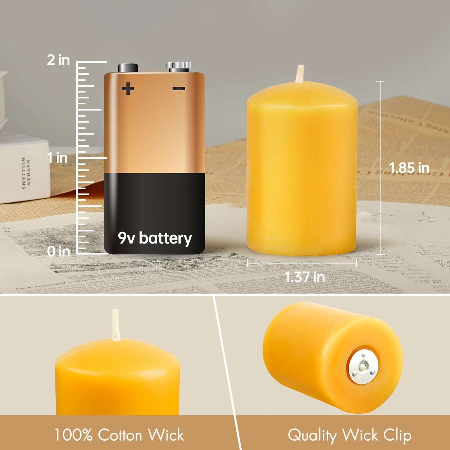 TBDBT 24 Pack Beeswax Votive Candles,11-12 Hour Long Burn Time Votive Candles,100% Pure Natural Beeswax Candle Small Beeswax Candles for Prayers Relax