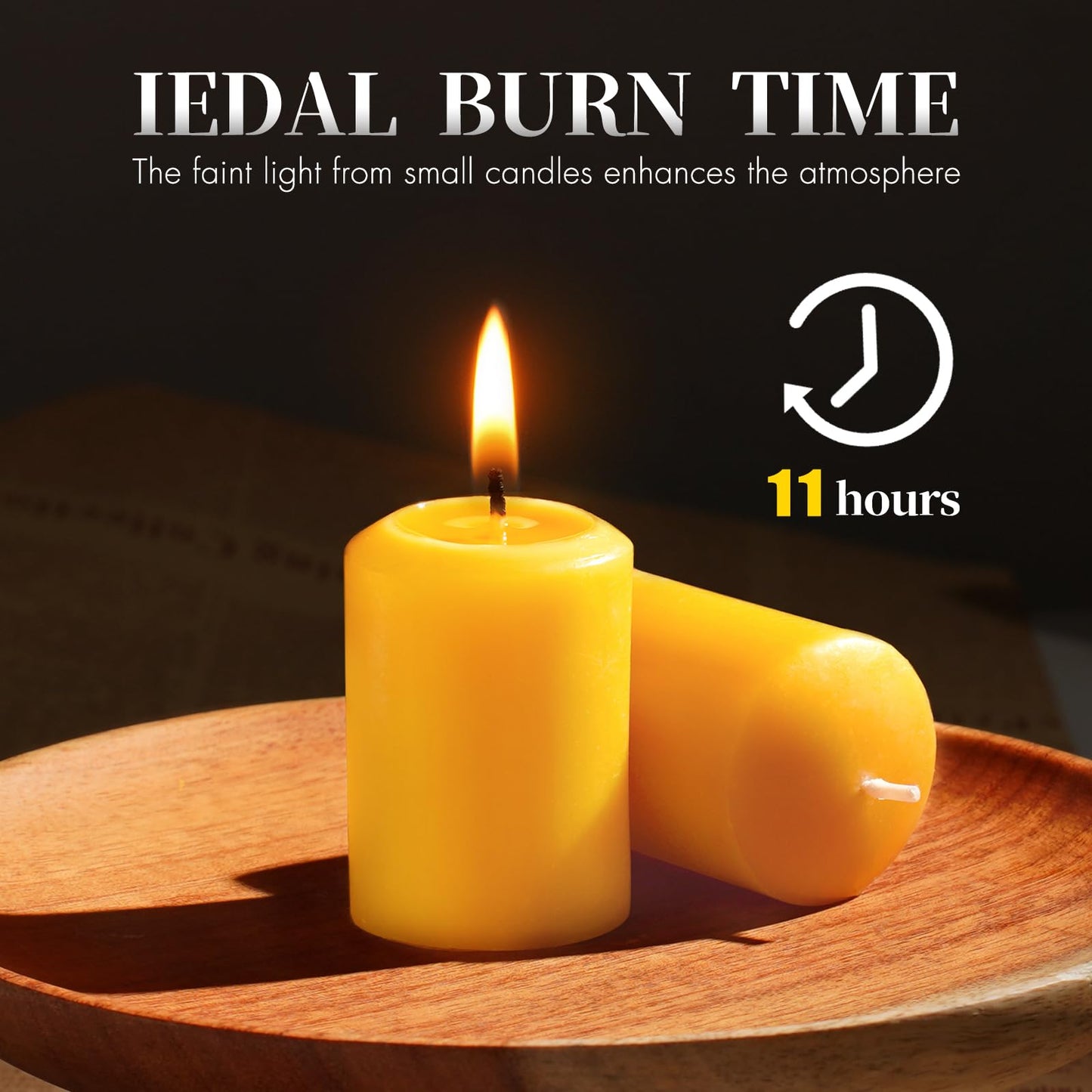 TBDBT 24 Pack Beeswax Votive Candles,11-12 Hour Long Burn Time Votive Candles,100% Pure Natural Beeswax Candle Small Beeswax Candles for Prayers Relax